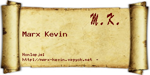 Marx Kevin névjegykártya