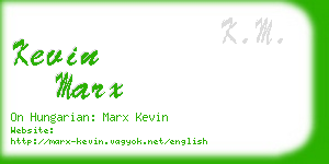 kevin marx business card